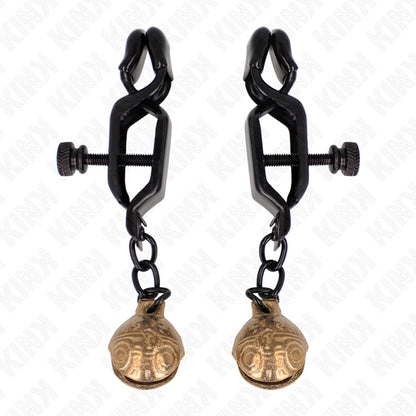 KINK BELL JAW STYLE NIPPLE CLAMPS BLACK 7 CM