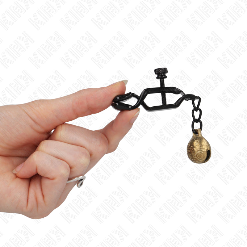 KINK BELL JAW STYLE NIPPLE CLAMPS BLACK 7 CM