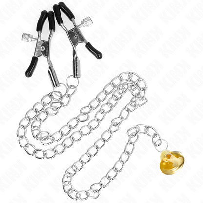 KINK CHAIN NIPPLE CLAMPS WITH HORN PENDANT 30 CM