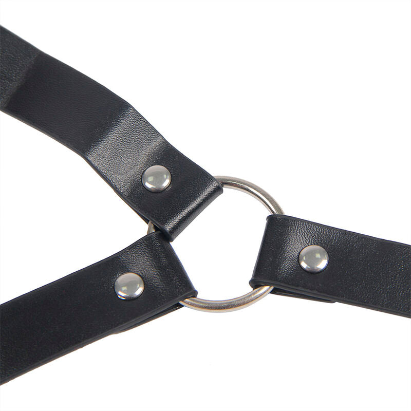 SUBBLIME 953720 BONDAGE LEATHER STRAP BREAST CLAMPS BLACK ONE SIZE