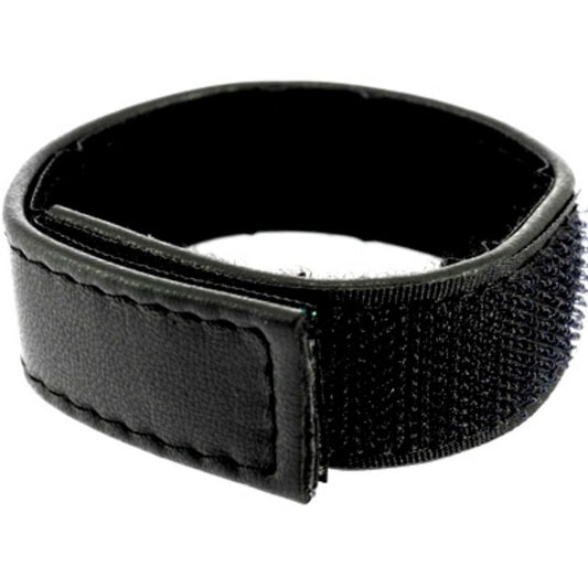 LEATHER BODY ADJUSTABLE LEATHER STRAP WITH VELCRO FOR PENIS BLACK