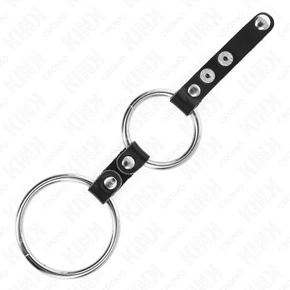 KINK DOUBLE PENIS RING 38 CM TO 5 CM CONNECTED BY LEATHER