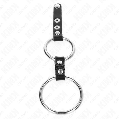 KINK DOUBLE PENIS RING 38 CM TO 5 CM CONNECTED BY LEATHER