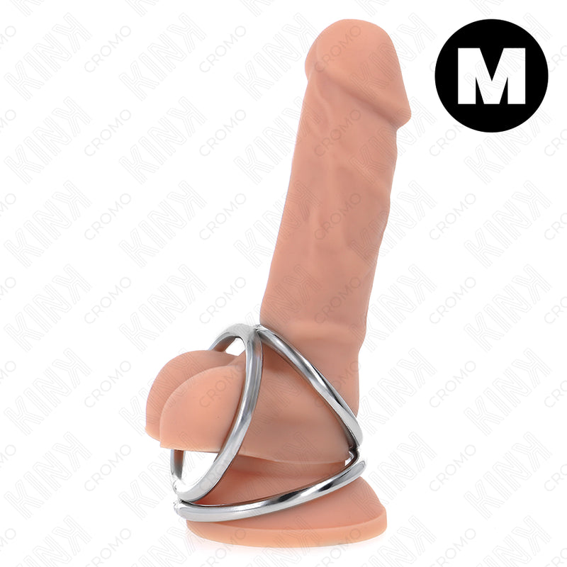 KINK TRIPLE CHROME METAL PENIS RING 38 CM TO 5 CM MODEL 2