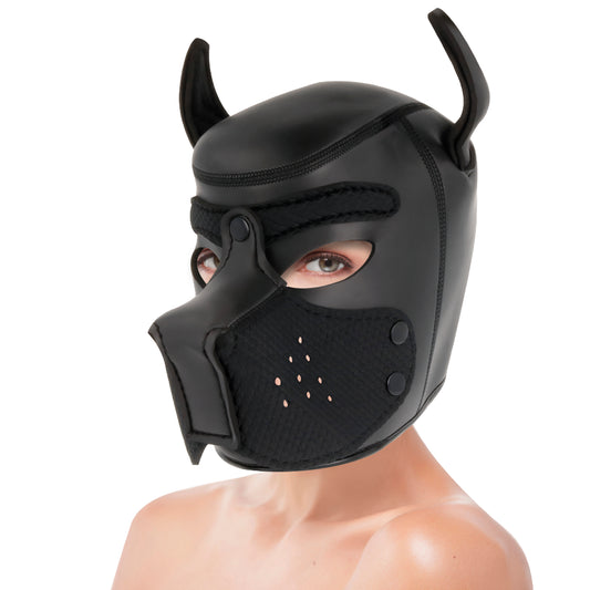 DARKNESS NEOPRENE DOG MASK WITH REMOVABLE MUZZLE L