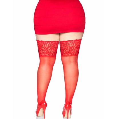 LEG AVENUE STAY UPS SHEER THIGH UP PLUS SIZE