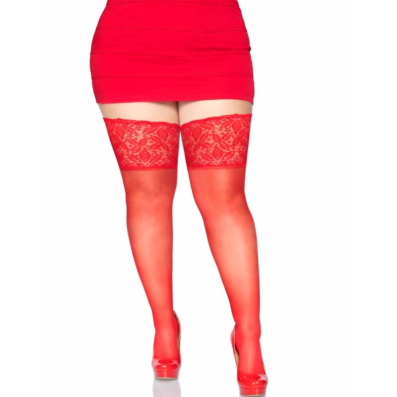 LEG AVENUE STAY UPS SHEER THIGH UP PLUS SIZE