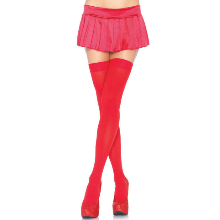 LEG AVENUE NYLON THIGH HIGHS RED