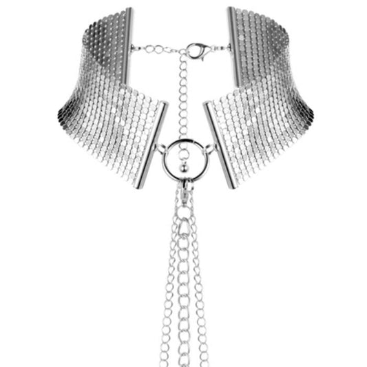 BIJOUX DeSIR MeTALLIQUE SILVER METALLIC NECKLACE