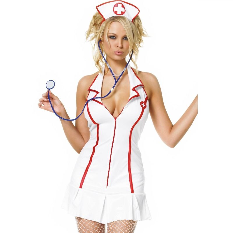 LEG AVENUE COSTUMES HEAD NURSE DRESS 3 PIECES SET SIZE S M