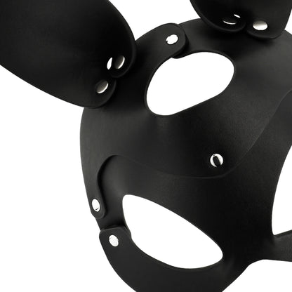 COQUETTE CHIC DESIRE VEGAN LEATHER MASK WITH BUNNY EARS