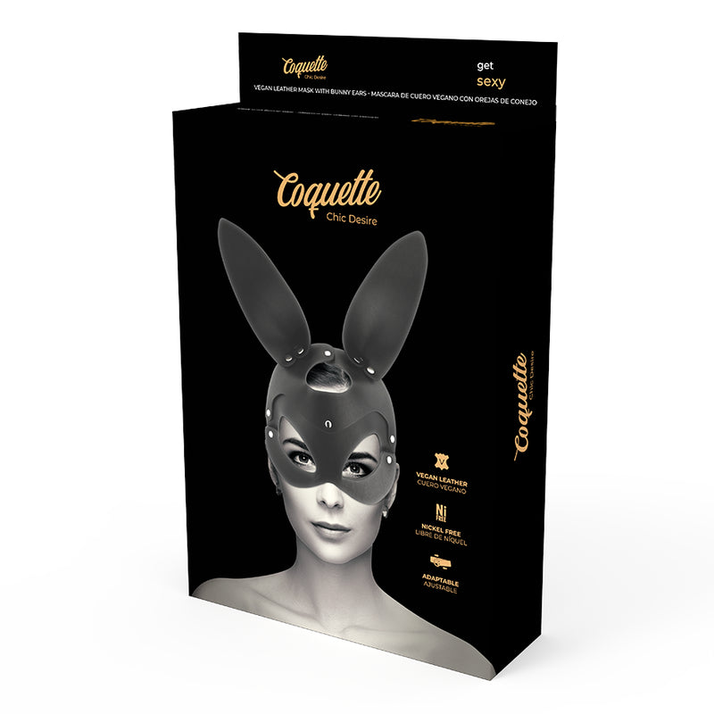 COQUETTE CHIC DESIRE VEGAN LEATHER MASK WITH BUNNY EARS