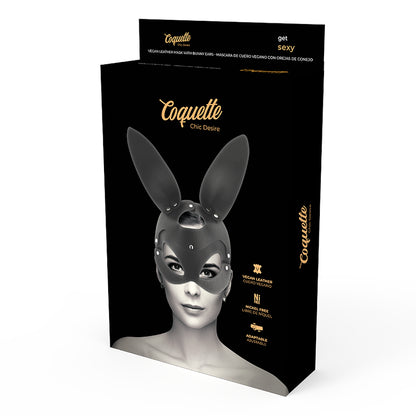 COQUETTE CHIC DESIRE VEGAN LEATHER MASK WITH BUNNY EARS