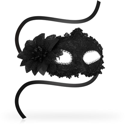 OHMAMA ANTIZAZ MASKS VENETIAN STYLE SIDE FLOWER BLACK