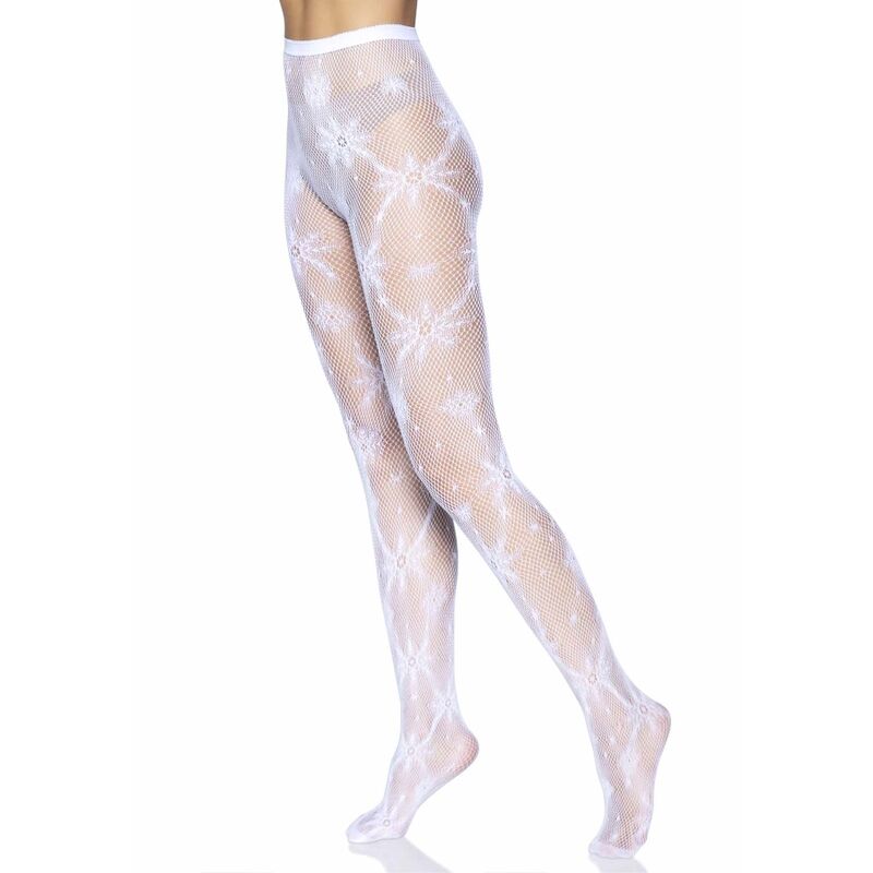 LEG AVENUE SNOWFLAKE FISHNET TIGHTS ONE SIZE