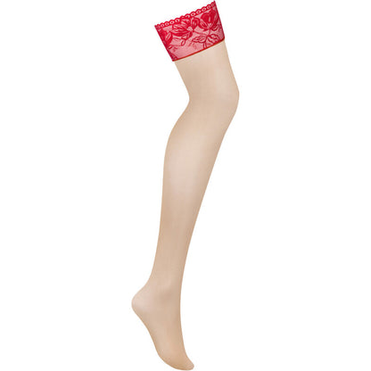 OBSESSIVE LACELOVE STOCKINGS RED XS S