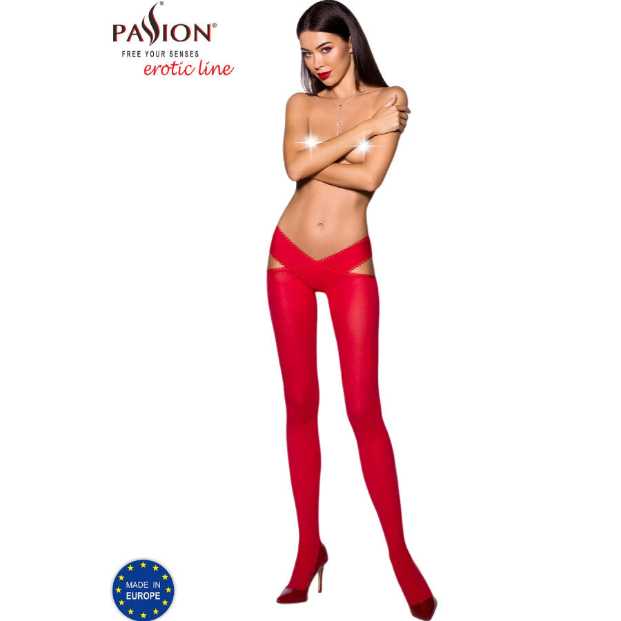 PASSION TIOPEN 005 RED TIGHTS 1 2 60 DEN