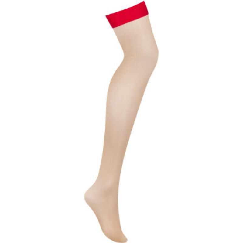 OBSESSIVE S814 STOCKINGS RED L XL