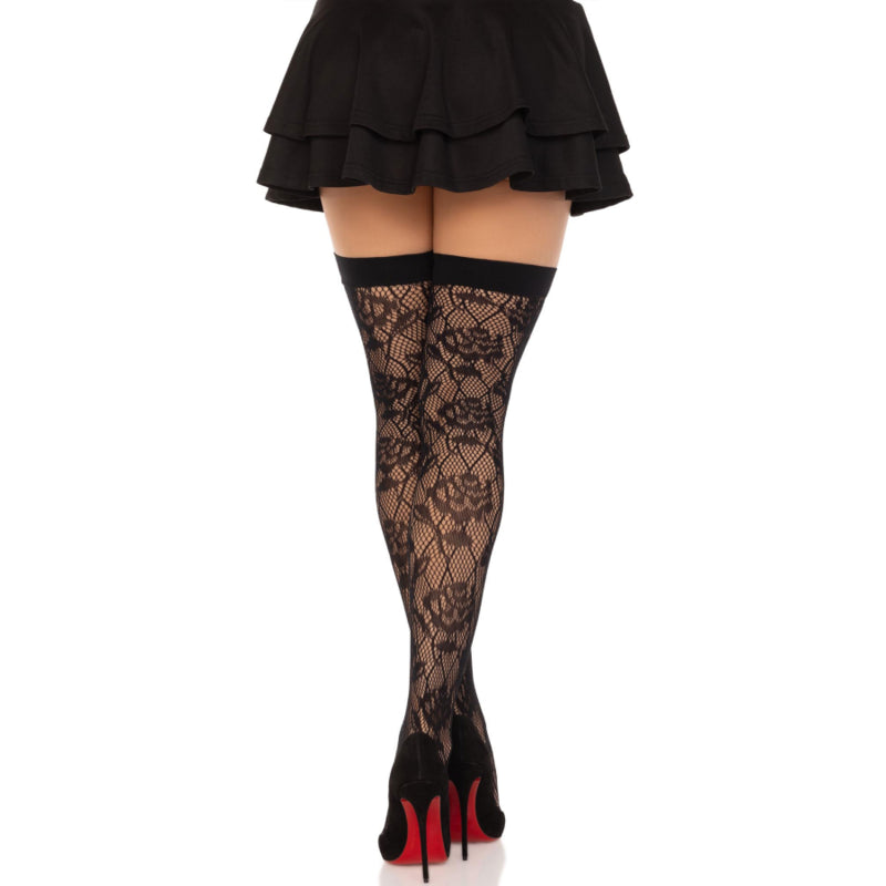 LEG AVENUE WILD ROSES NET STOCKS BLACK