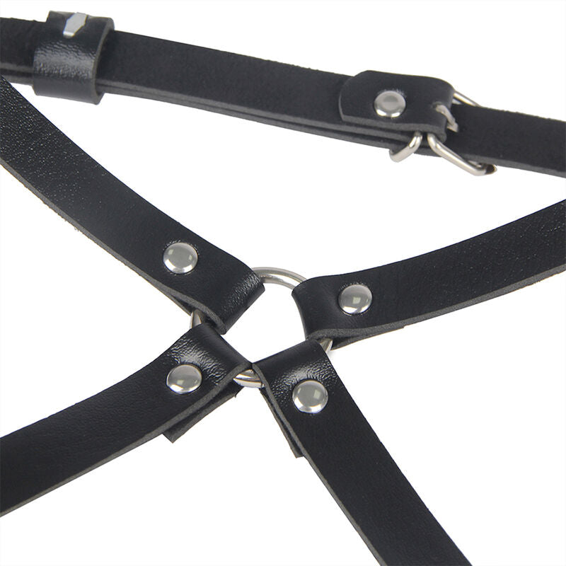 SUBBLIME LEATHER WAIST AND LEG HARNESS BLACK ONE SIZE