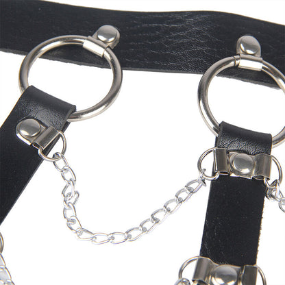 SUBBLIME CHEST HARNESS LEATHER CHAINS BLACK ONE SIZE