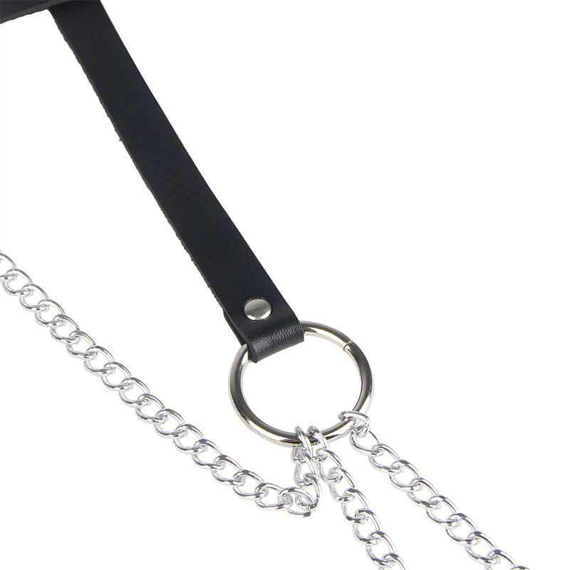 SUBBLIME LEATHER RING CHAINBELT BLACK ONE SIZE