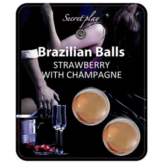 SECRETPLAY STRAWBERRY AND CHAMPAGNE BRAZILIAN BALLS SET