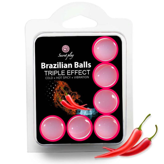 SECRETPLAY SET 6 BRAZILIAN BALLS TRIPLE EFFECT