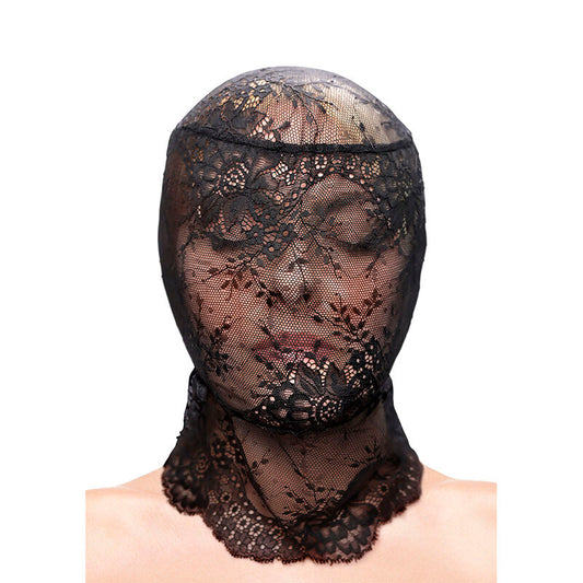 NS NOVELTIES FETISH FASHION LACE HOOD BLACK