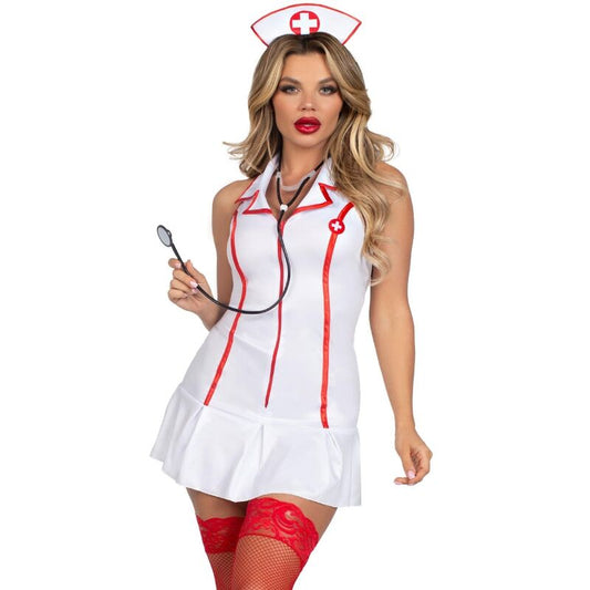 LEG AVENUE HEAD NURSE COSTUME WHITE S M