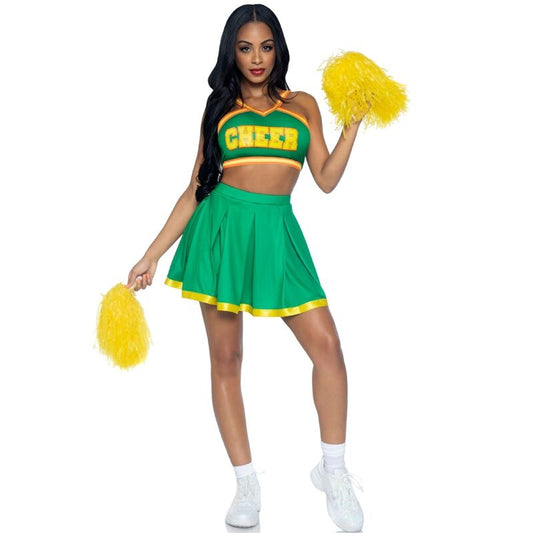 LEG AVENUE COSTUME CHEERLEADER GREEN S M