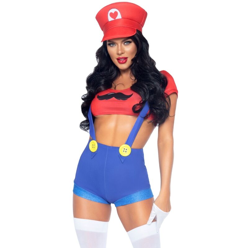 LEG AVENUE SEXY COSTUME MARIO BROS RED BLUE S