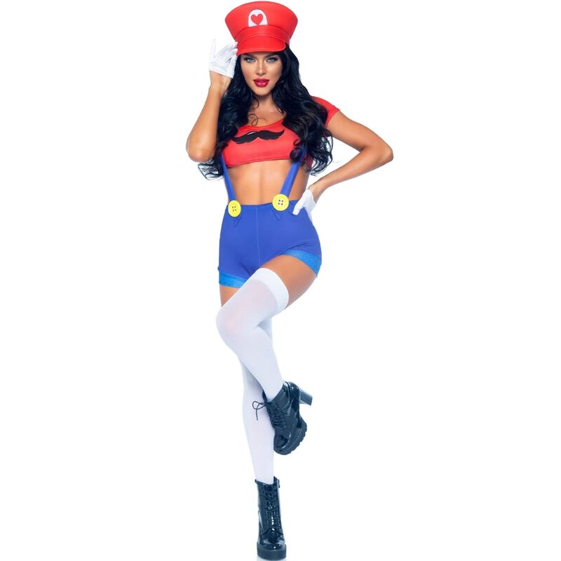 LEG AVENUE SEXY COSTUME MARIO BROS RED BLUE S