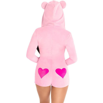 LEG AVENUE TEDDY BEAR VELVET BODYSUIT PINK M