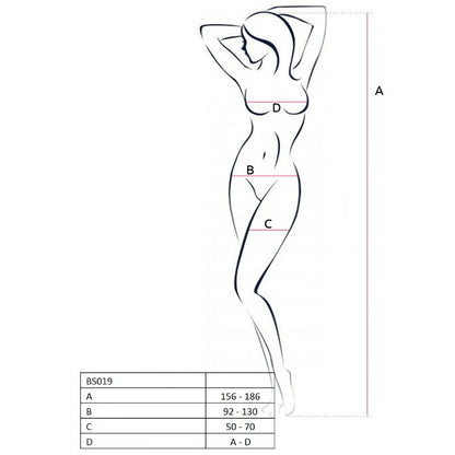 PASSION WOMAN BS019 WHITE BODYSTOCKING ONE SIZE