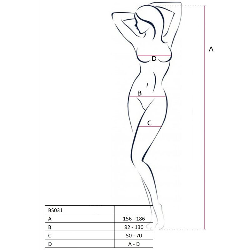 PASSION WOMAN BS031 WHITE BODYSTOCKING ONE SIZE