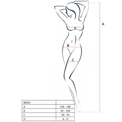 PASSION WOMAN BS031 WHITE BODYSTOCKING ONE SIZE