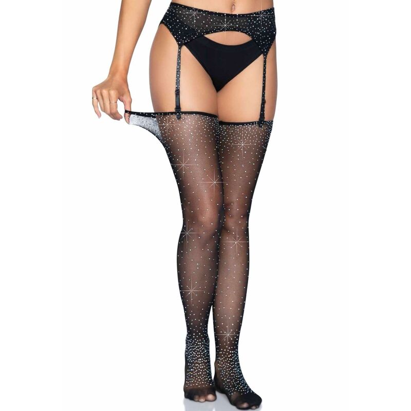 LEG AVENUE GARTER BELT AND STOCKINGS SET ONE SIZE