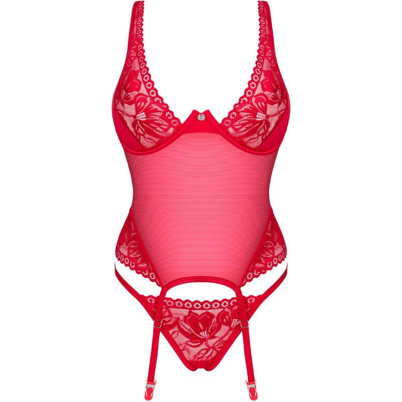 OBSESSIVE LACELOVE CORSET RED M L