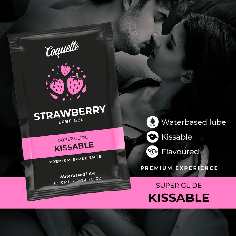 COQUETTE CHIC DESIRE STRAWBERRY WATER BASED KISSABLE LUBRICANT POCKET 10 ML