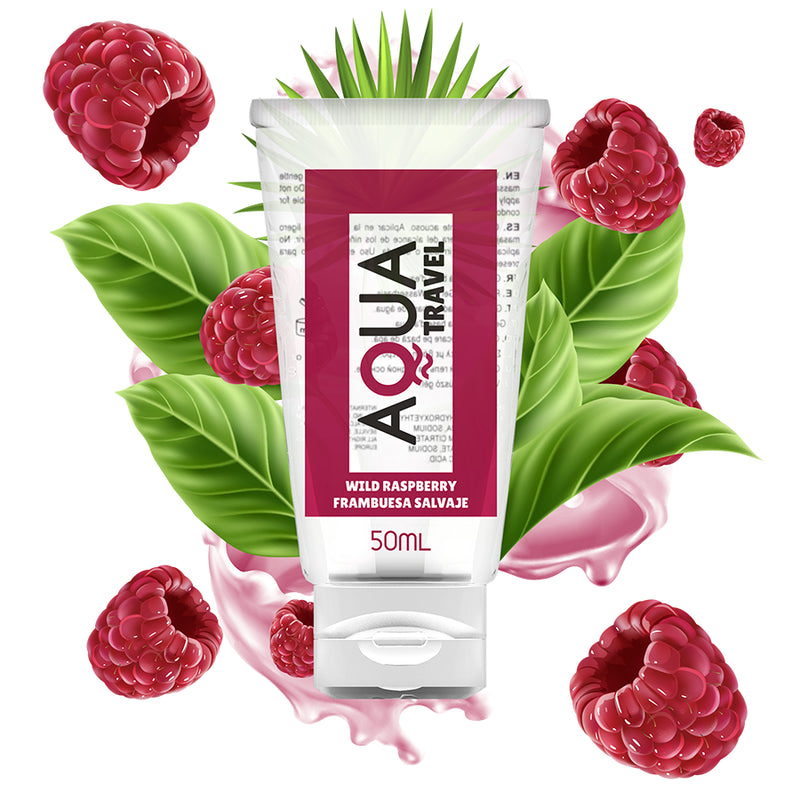 AQUA TRAVEL WILD RASPBERRY FLAVOUR WATERBASED LUBRICANT 50 ML