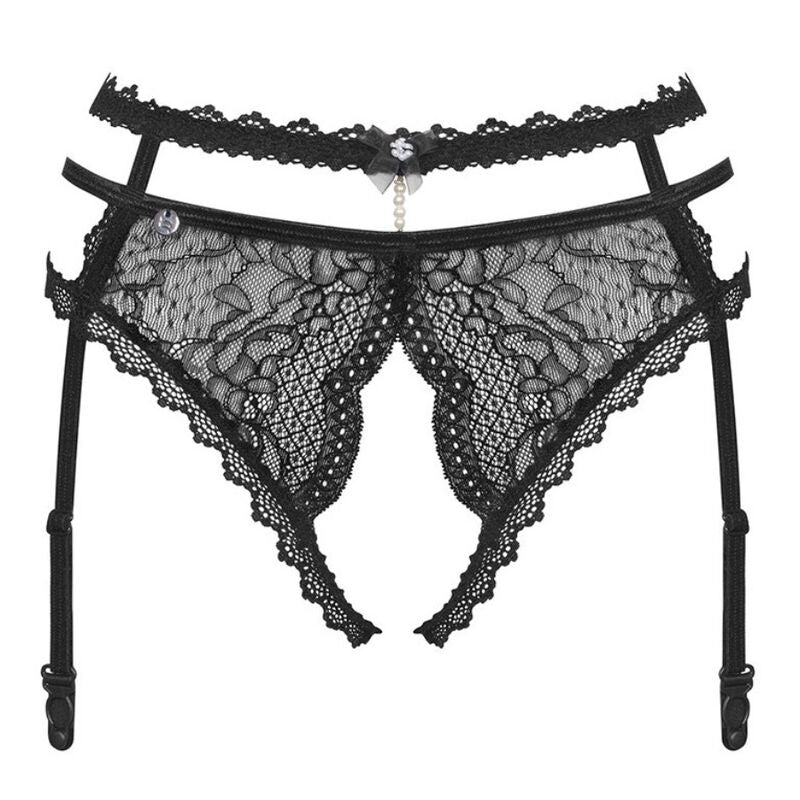 OBSESSIVE PEARLOVE GARTER BELT BLACK XS S