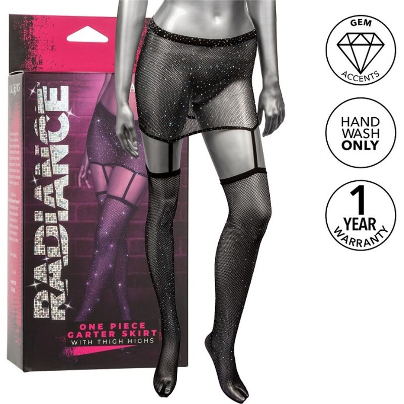 CALEXOTICS RADIANCE GARTER SKIRT THIGH HIGHS