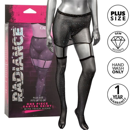 CALEXOTICS RADIANCE GARTER SKIRT THIGH HIGHS PLUS SIZE