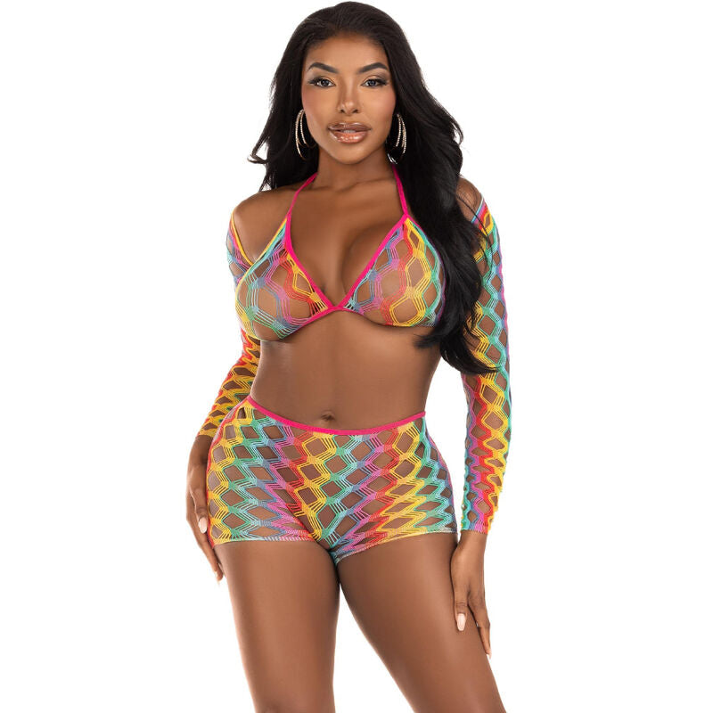 LEG AVENUE THREE PIECE SET MULTICOLOR