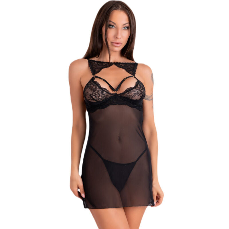 LIVCO CORSETTI FASHION KROLINA LC 90734 CHEMISE THONG BLACK S M