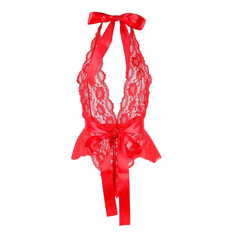 SUBBLIME 953973 SEXY BODY WITH RUFFLES BELT RED S M