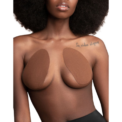 BYE BRA BREASTS ENHANCER 3 PAIRS OF SATIN BROWN CUP A C