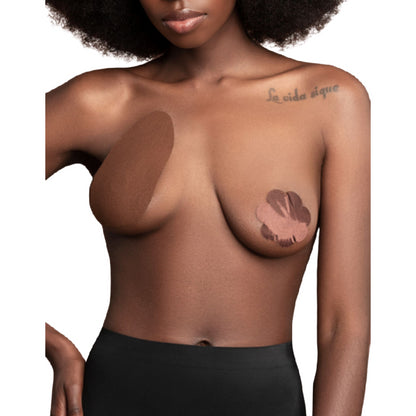 BYE BRA BREASTS ENHANCER 3 PAIRS OF SATIN BROWN CUP A C