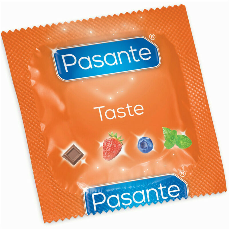 PASANTE CONDOMS FLAVOR BLUEBERRY BAG 144 UNITS